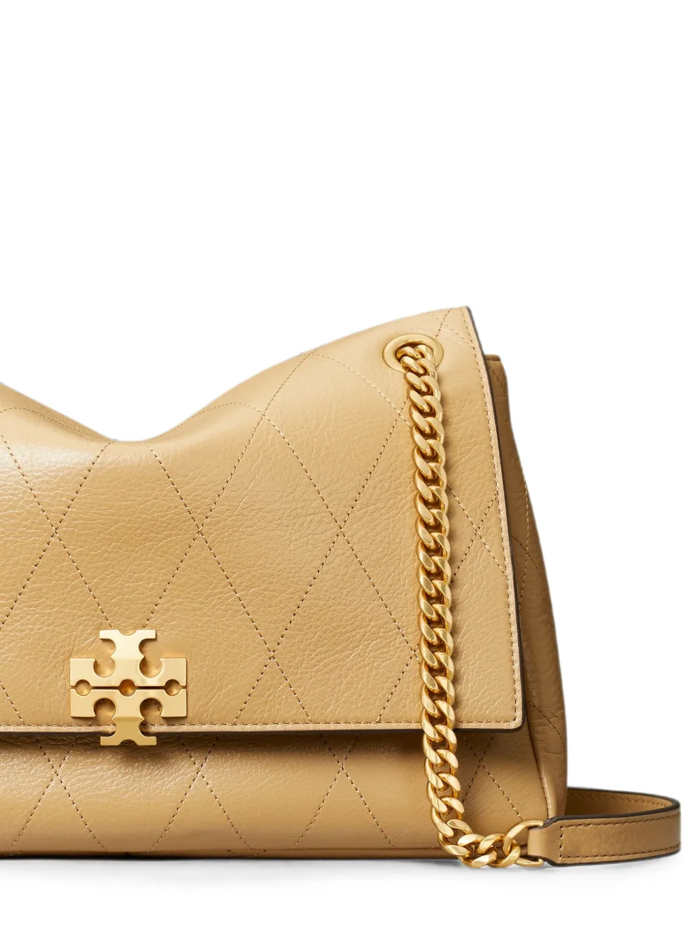 Tory Burch Charlie gewatteerde leren schoudertas Beige