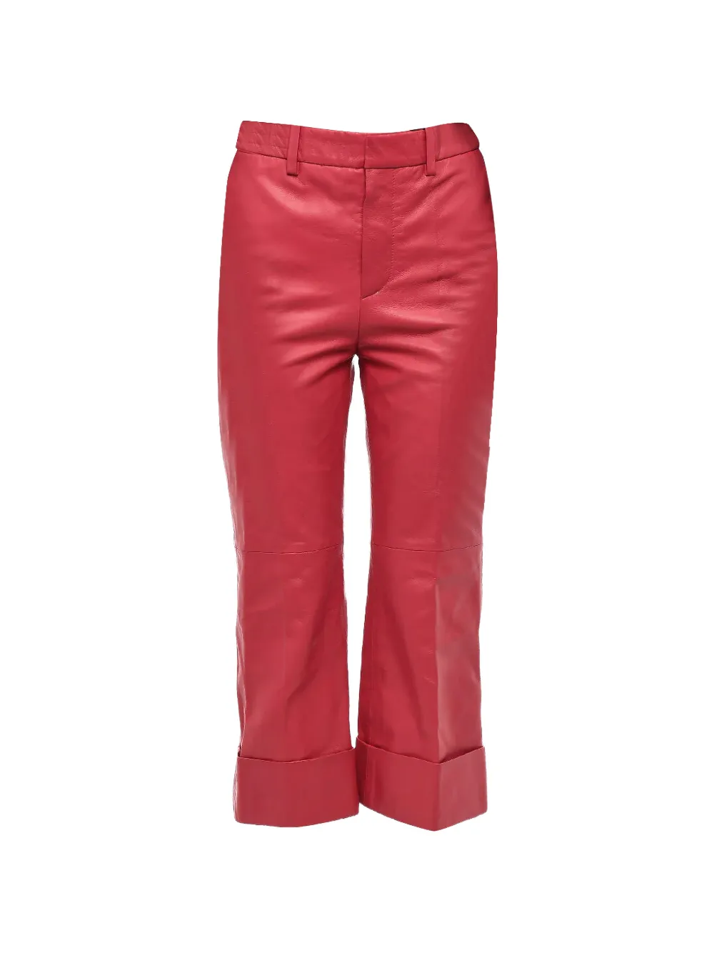 DSQUARED2 cuffed-hem leather trousers - Rot