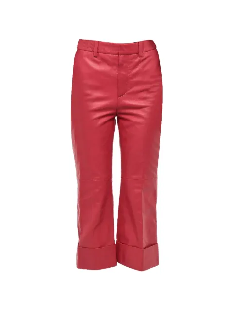 DSQUARED2 cuffed-hem leather trousers