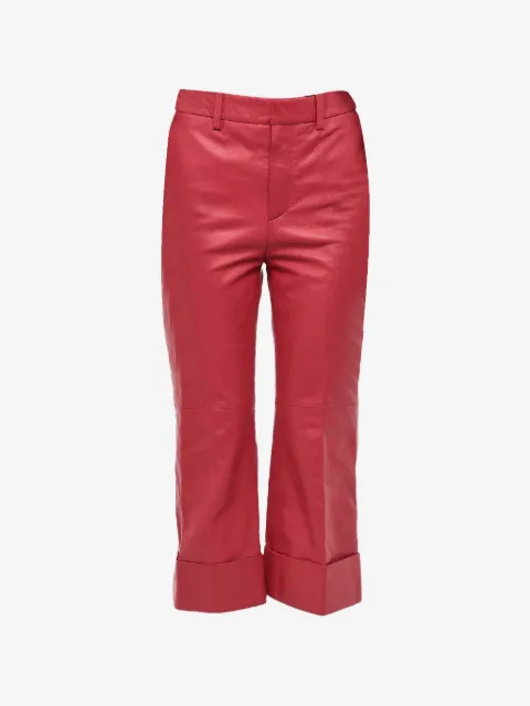 DSQUARED2 cuffed-hem leather trousers