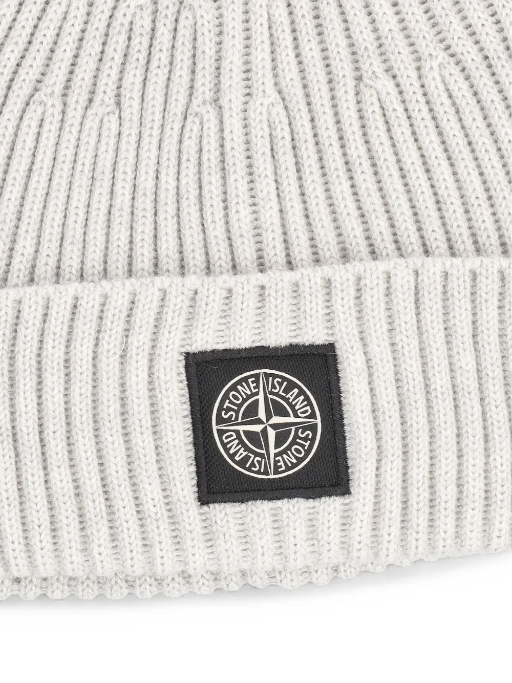 Stone Island N100002 RWS wollen muts met geribbeld effect Grijs