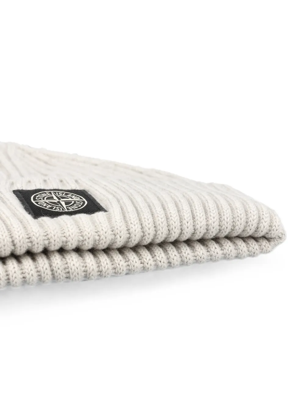 Stone Island N100002 RWS wollen muts met geribbeld effect Grijs