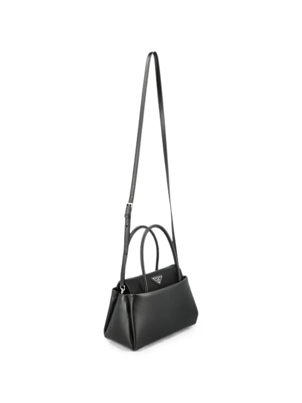 Prada Schoudertas met logoplakkaat Zwart