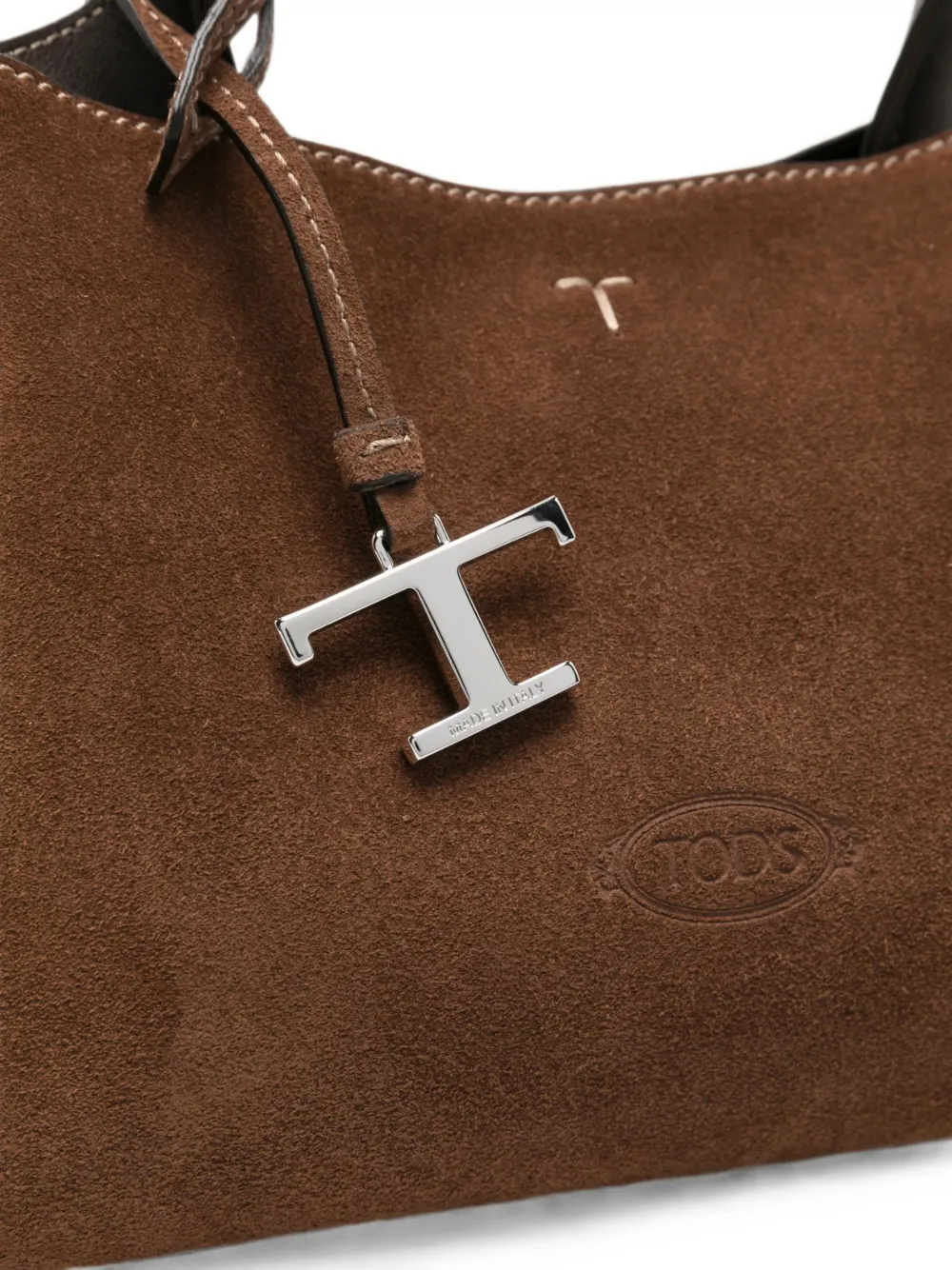 Tod's T-Timeless leren crossbodytas met hanger Bruin