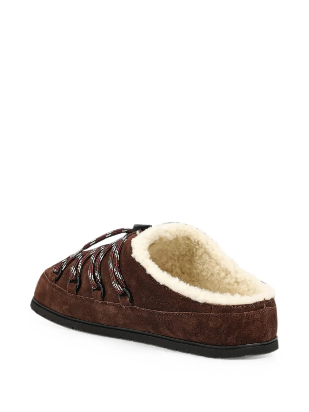 Prada shearling-lined lace-up mules Bruin
