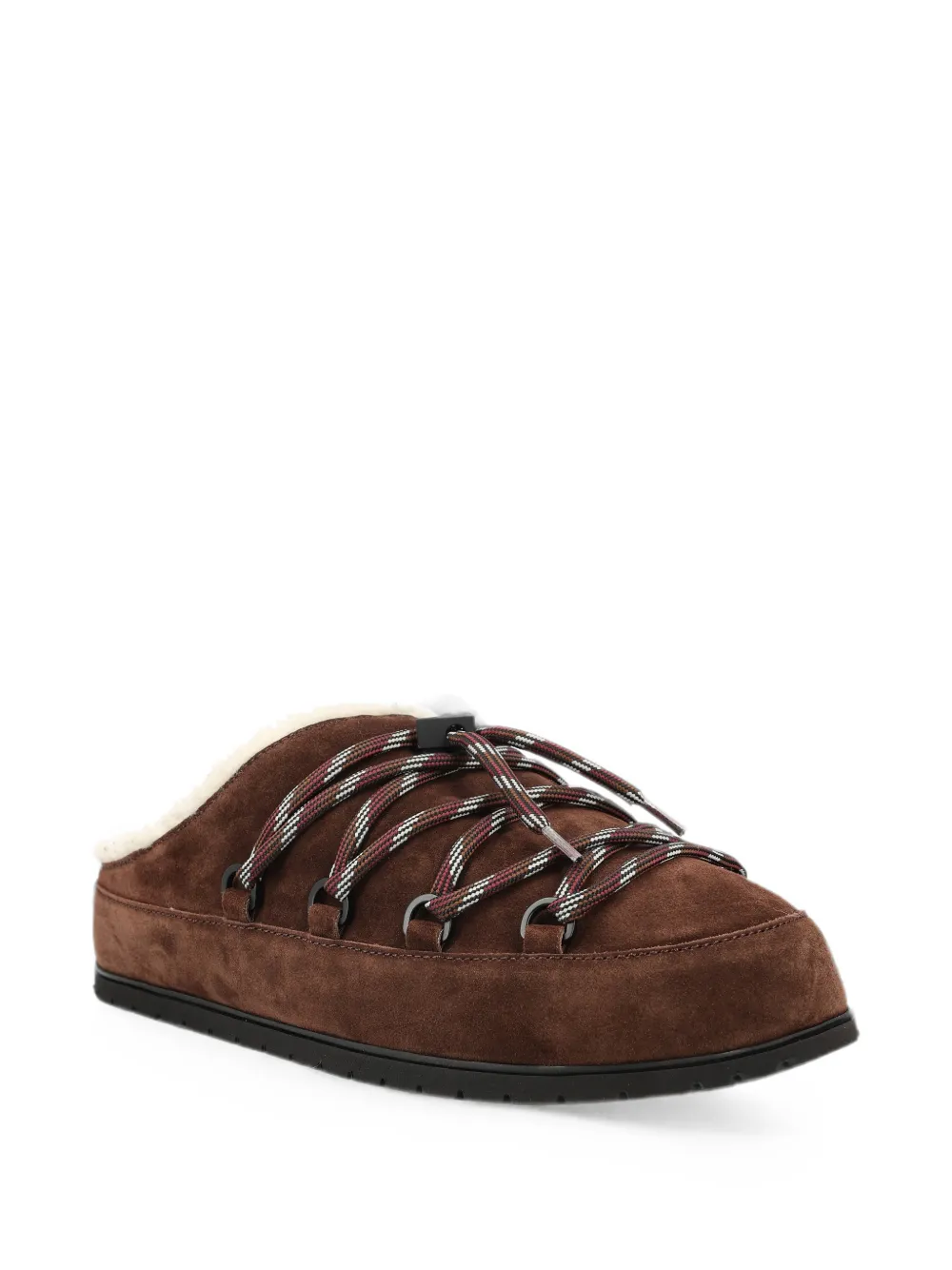 Prada shearling-lined lace-up mules Bruin