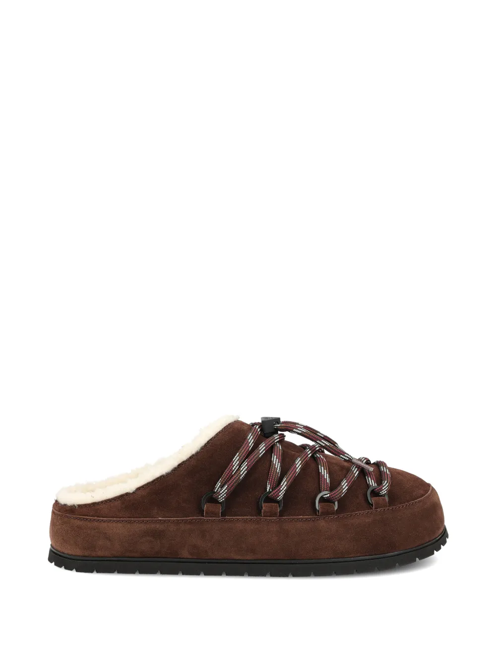Prada shearling-lined lace-up mules Bruin