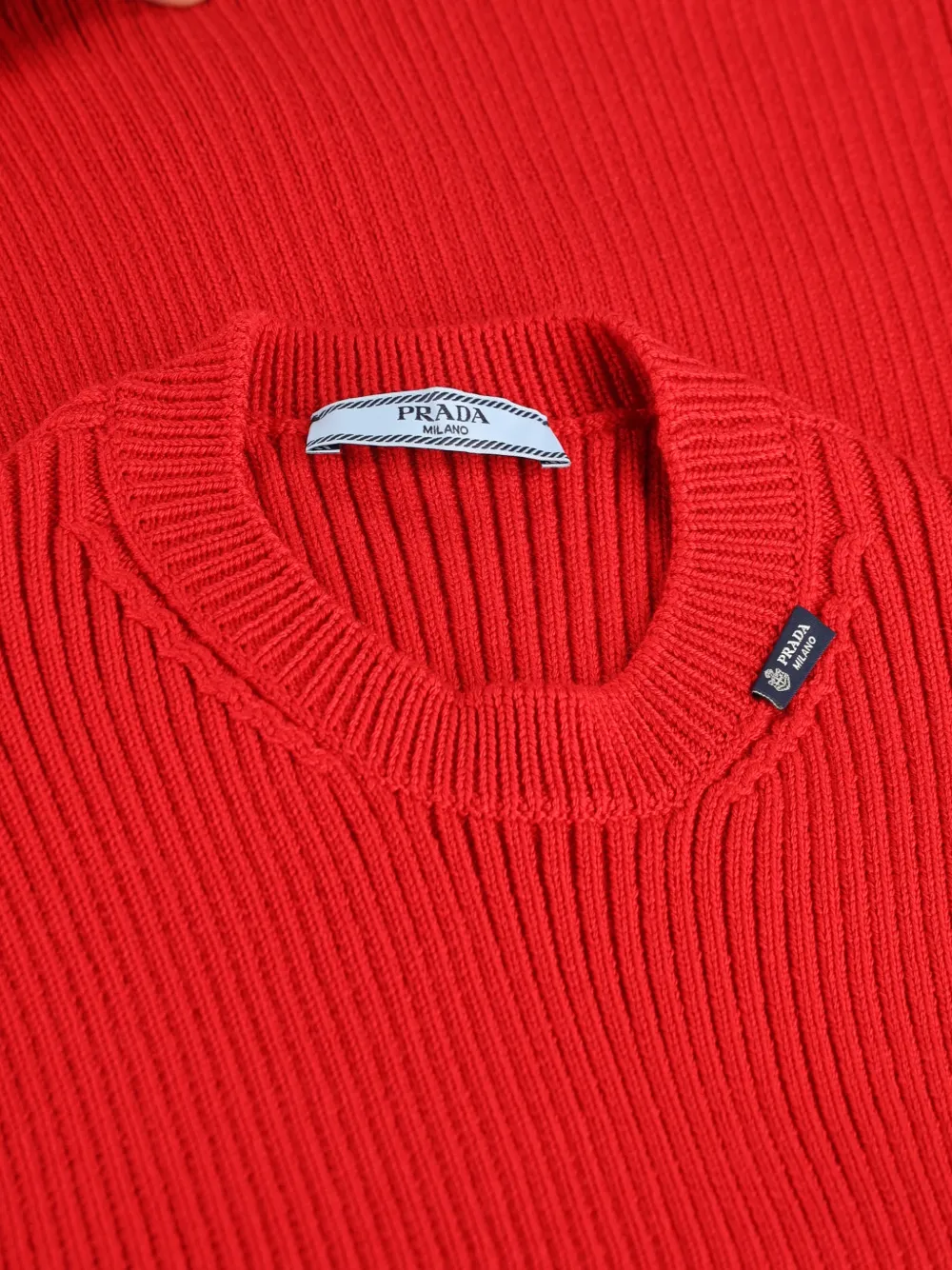 Prada Ribgebreide trui Rood