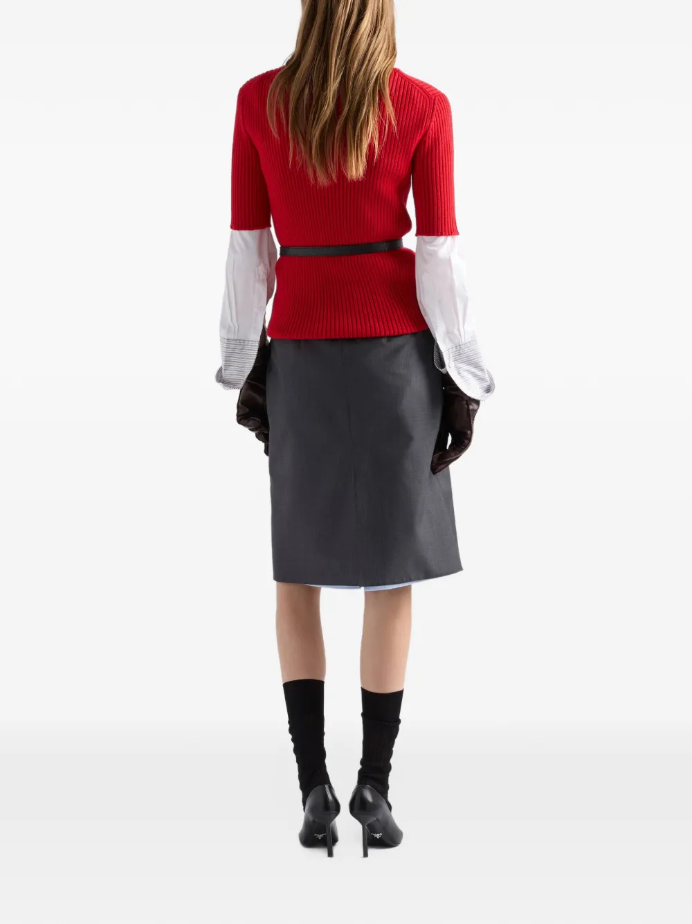 Prada Ribgebreide trui Rood