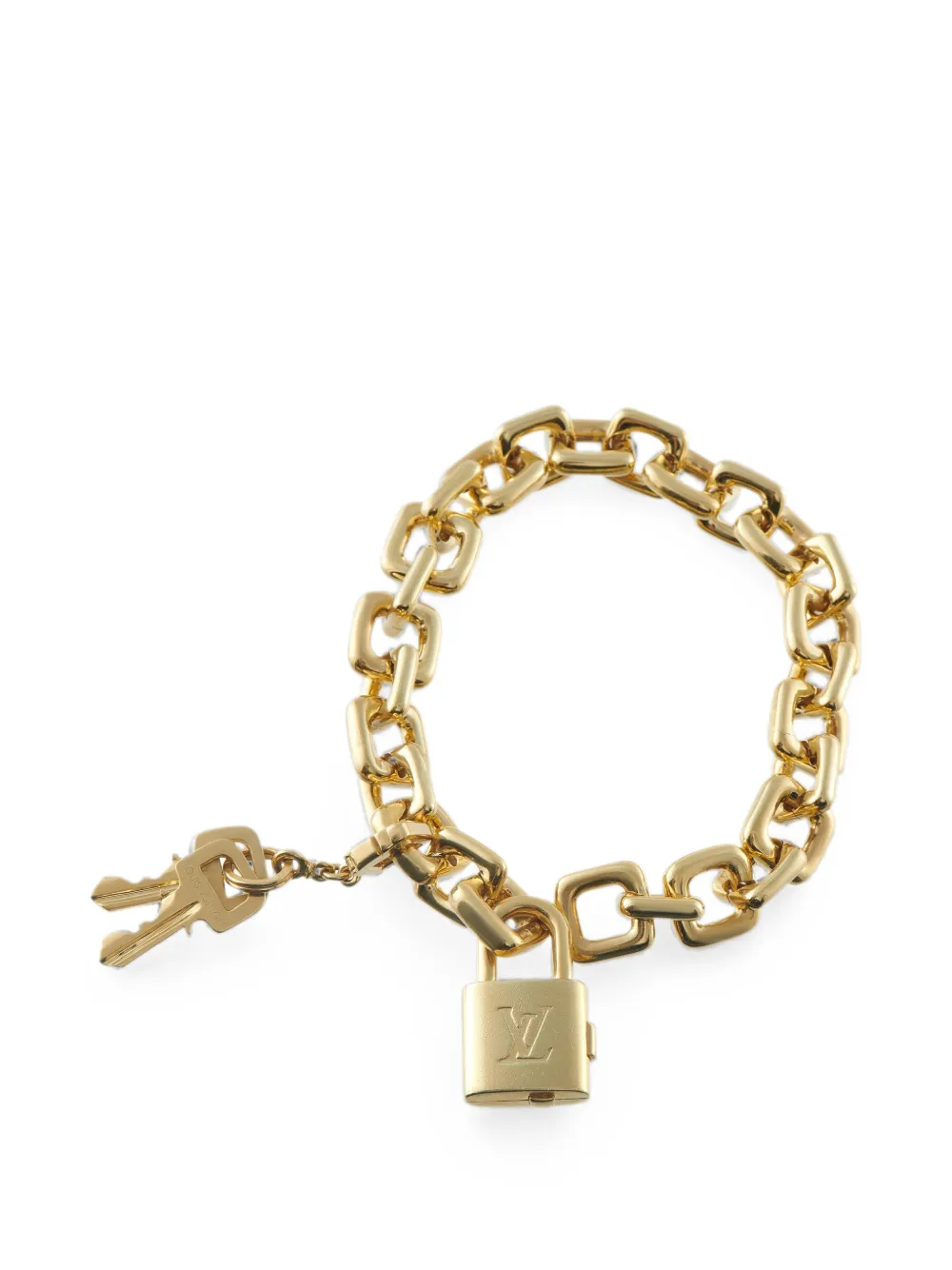 Louis Vuitton Pre-Owned padlock and key bracelet - Oro