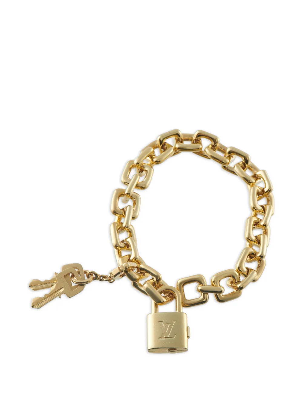 Louis Vuitton Pre-Owned padlock and key bracelet - Oro