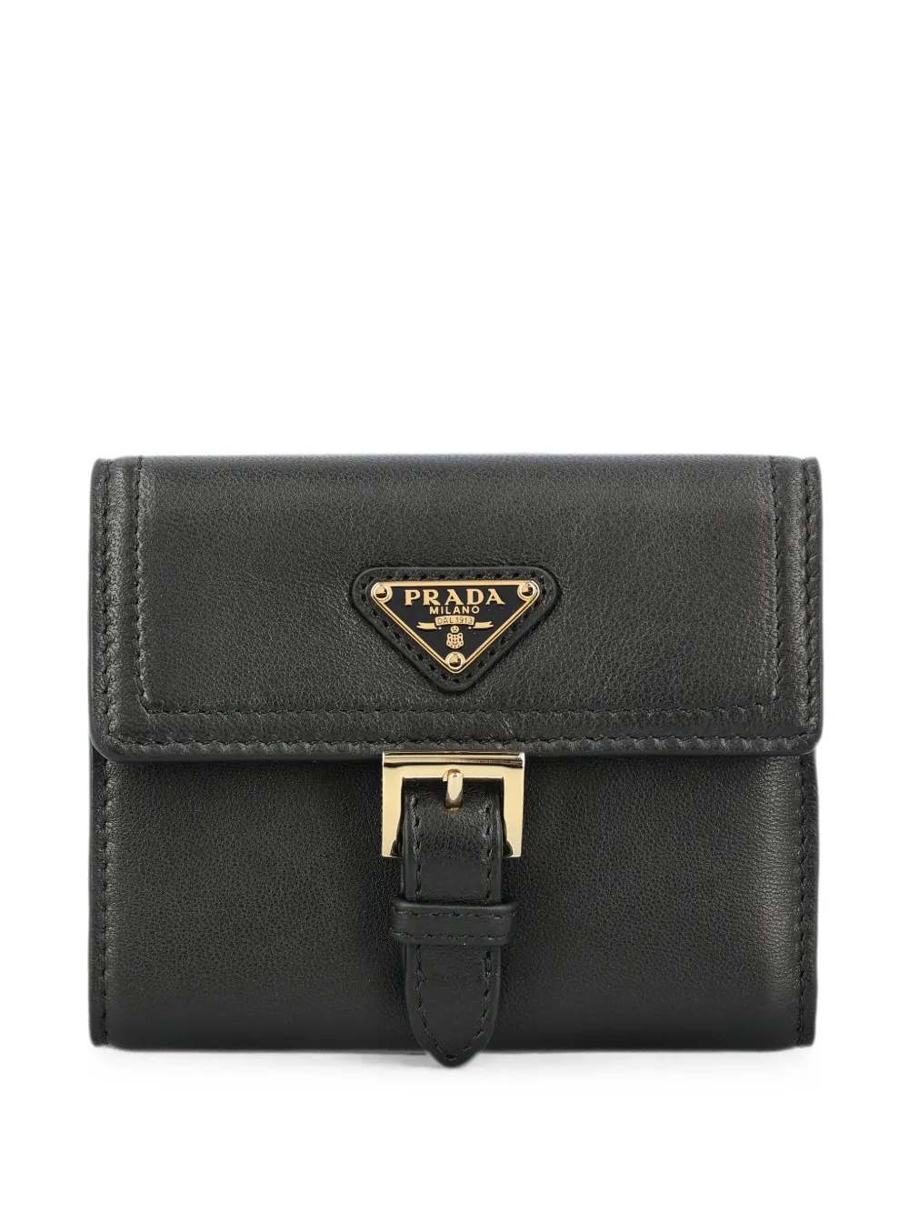 Prada buckle-fastening logo-plaque wallet - Nero