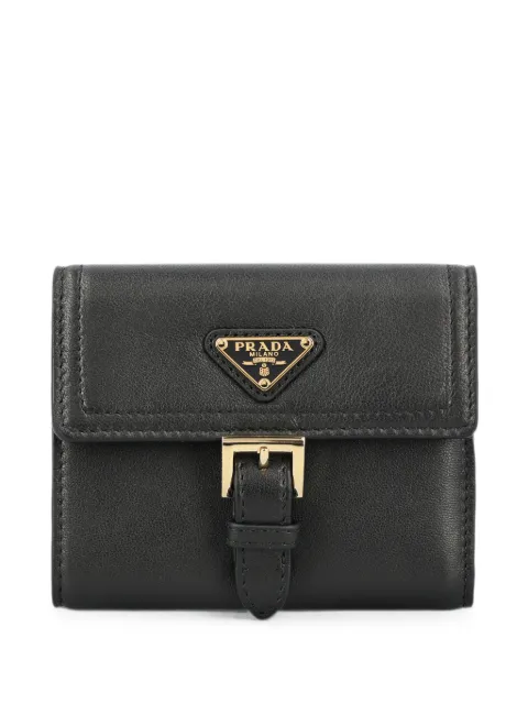 Prada buckle-fastening logo-plaque wallet