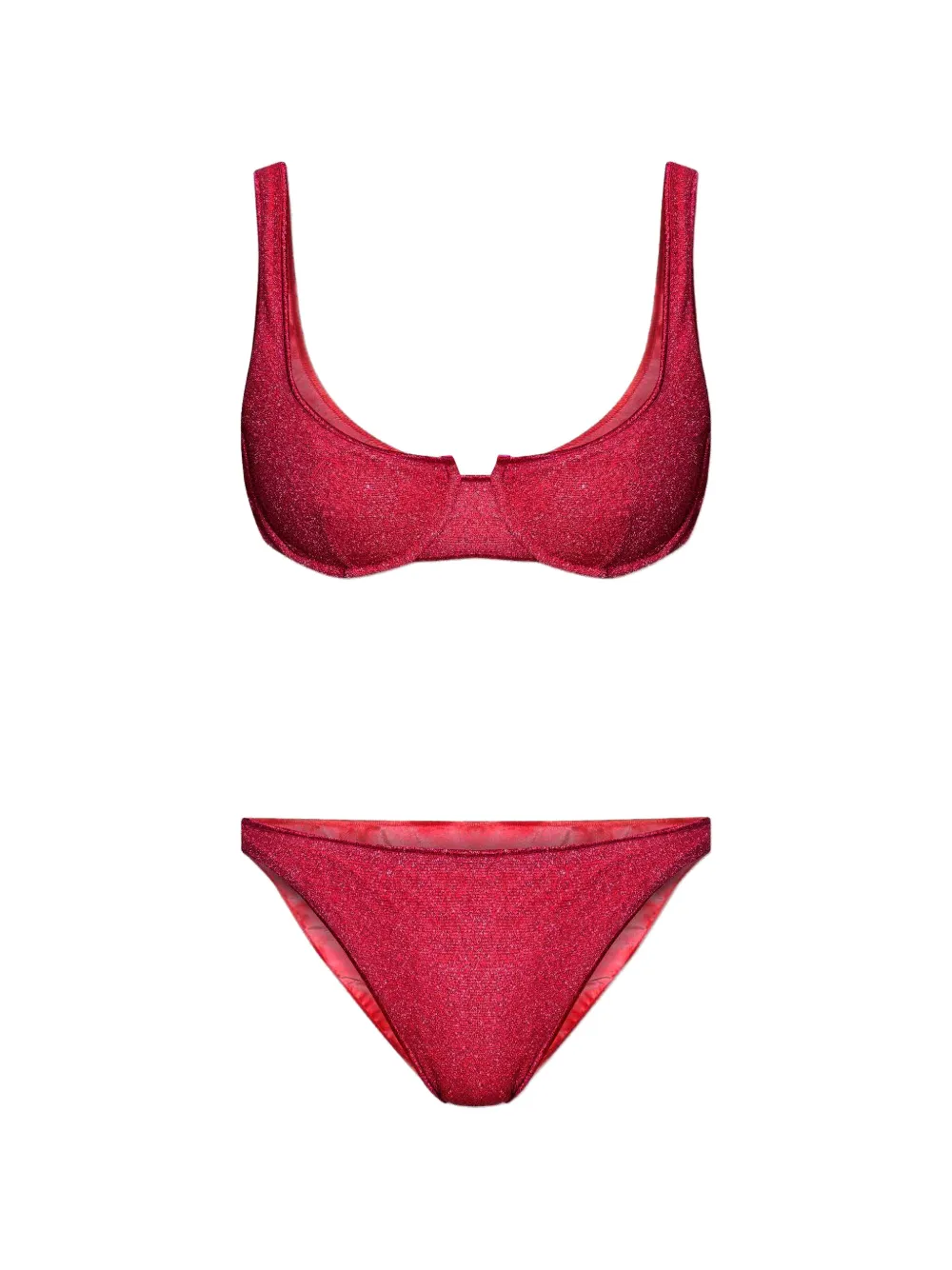 Oséree Bikini im Metallic-Look - Rot