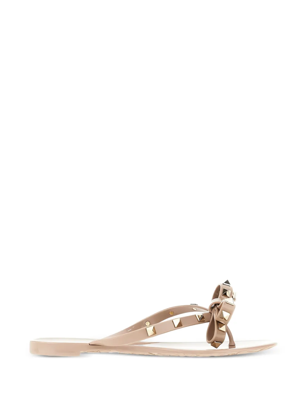Valentino Garavani Rockstud bow-detail slides - Neutrals