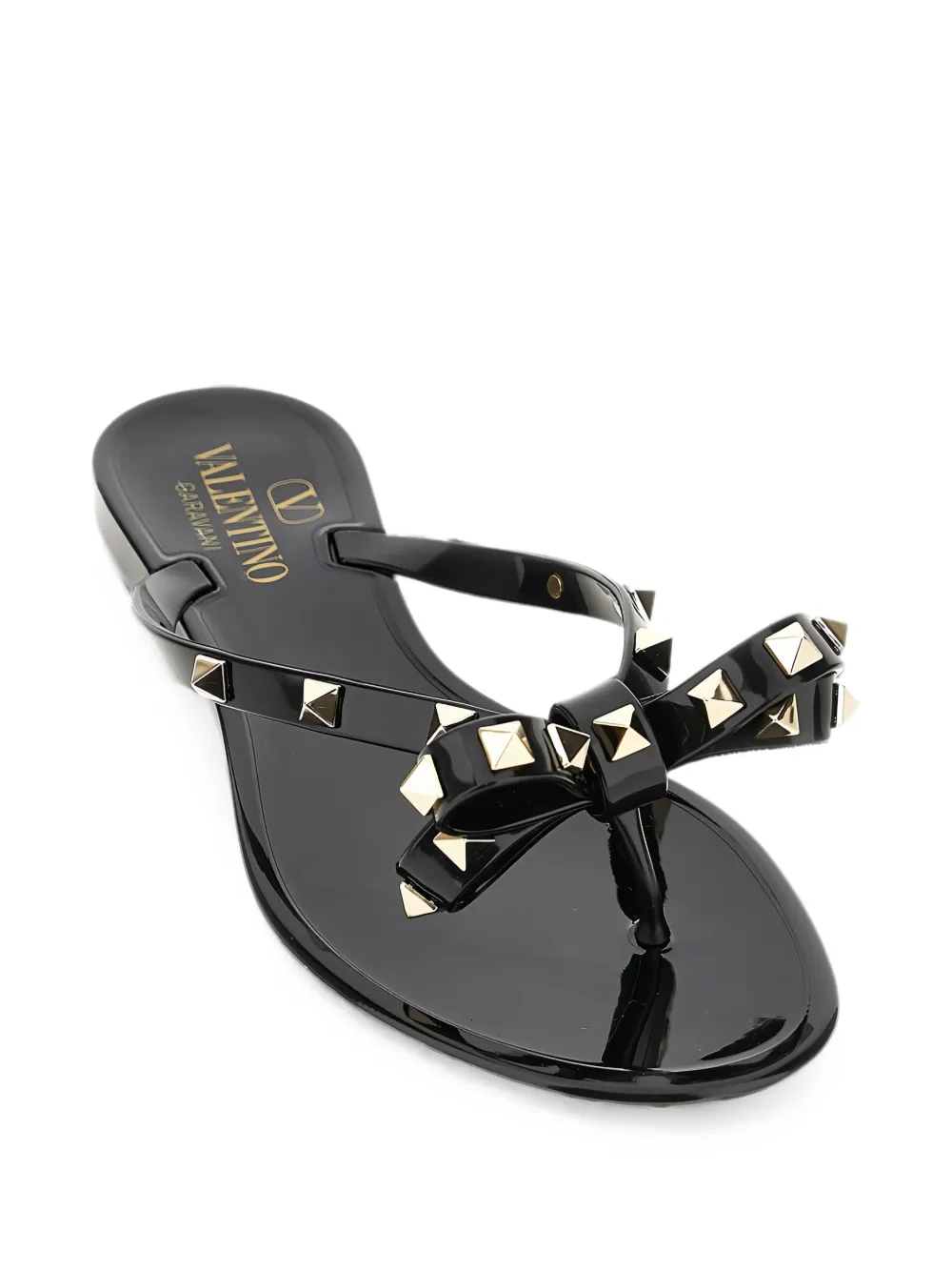 Valentino Garavani Rockstud bow-detail slides Zwart