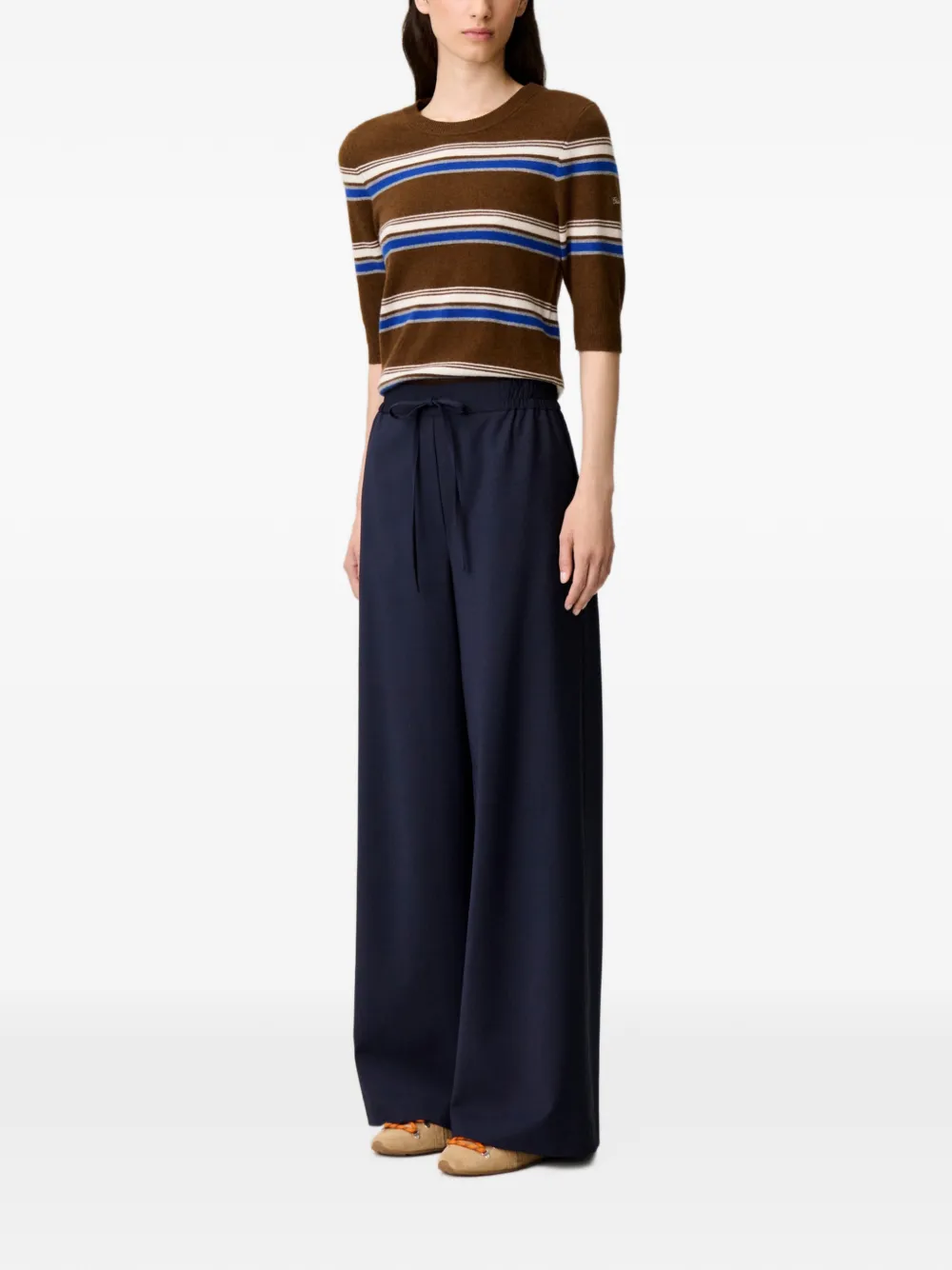 Claudie Pierlot Broek met wijde pijpen Blauw
