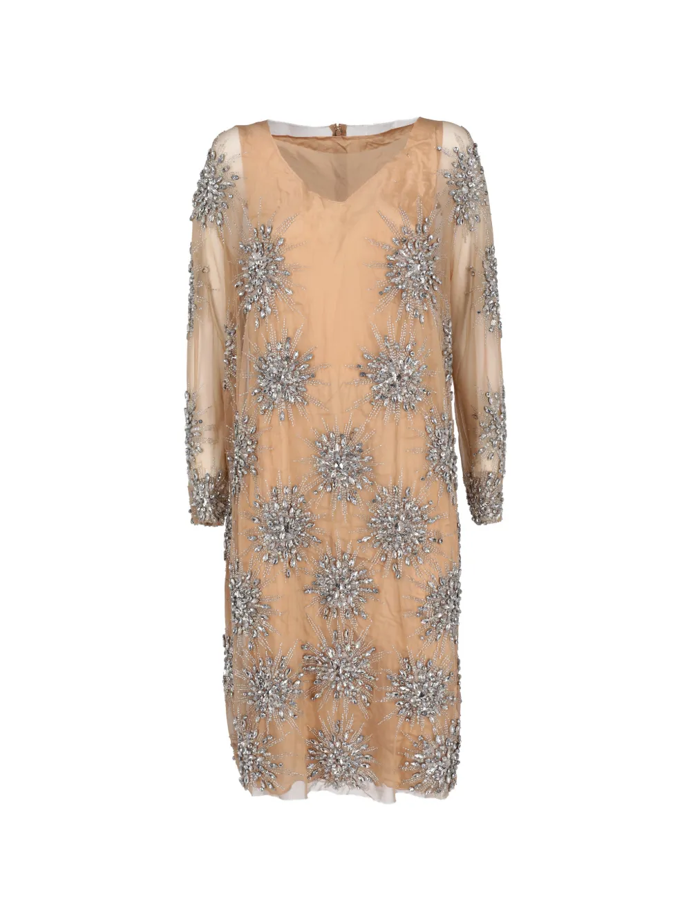 Uel Camilo crystal-embellished star-motif mini dress - Nude