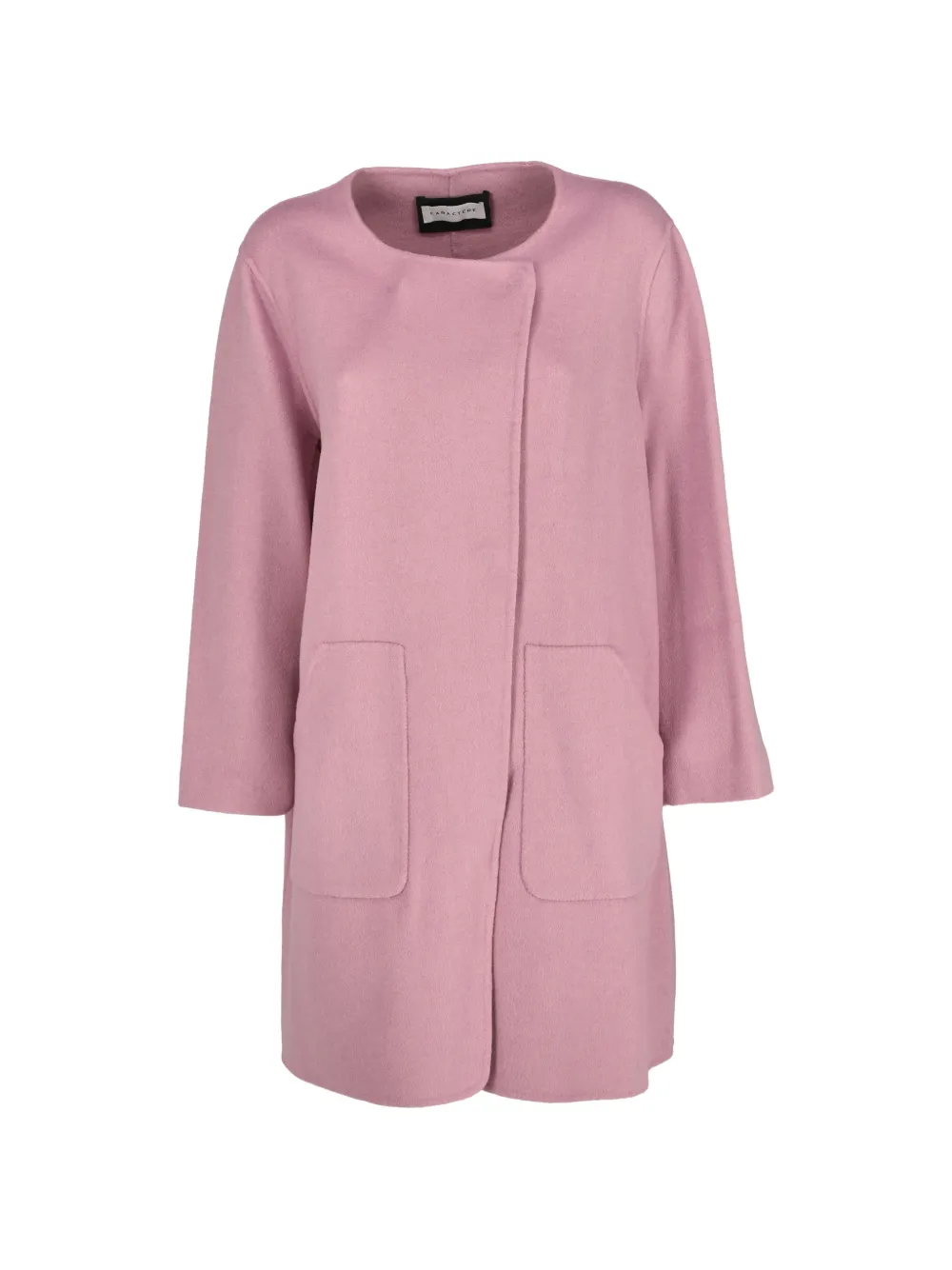 Caractère collarless patch-pocket coat - Rosa