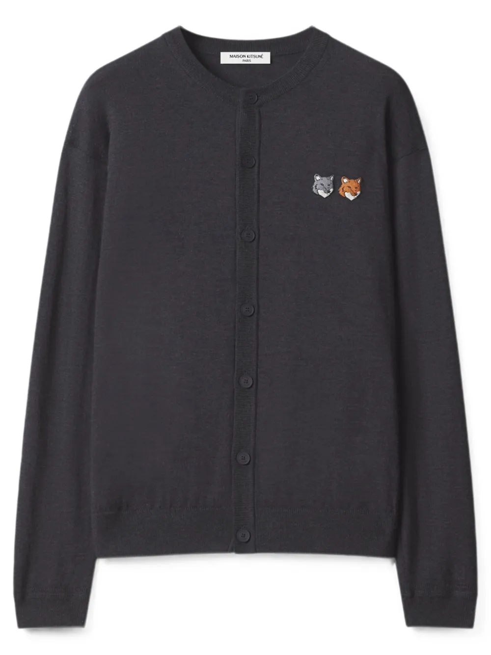 Maison Kitsuné Vest met patch Grijs