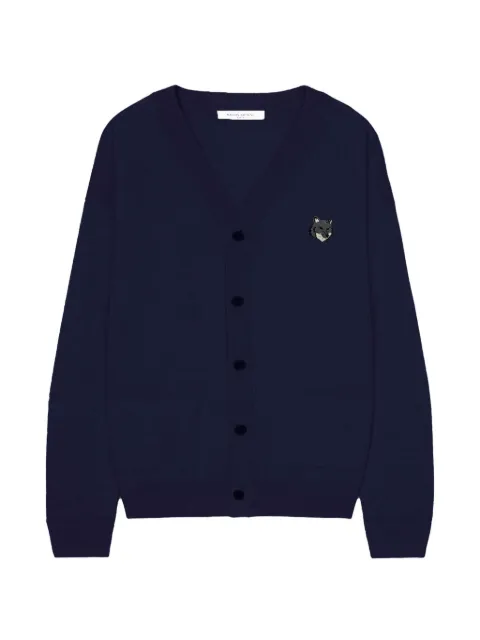 Maison Kitsuné logo-patch V-neck cardigan