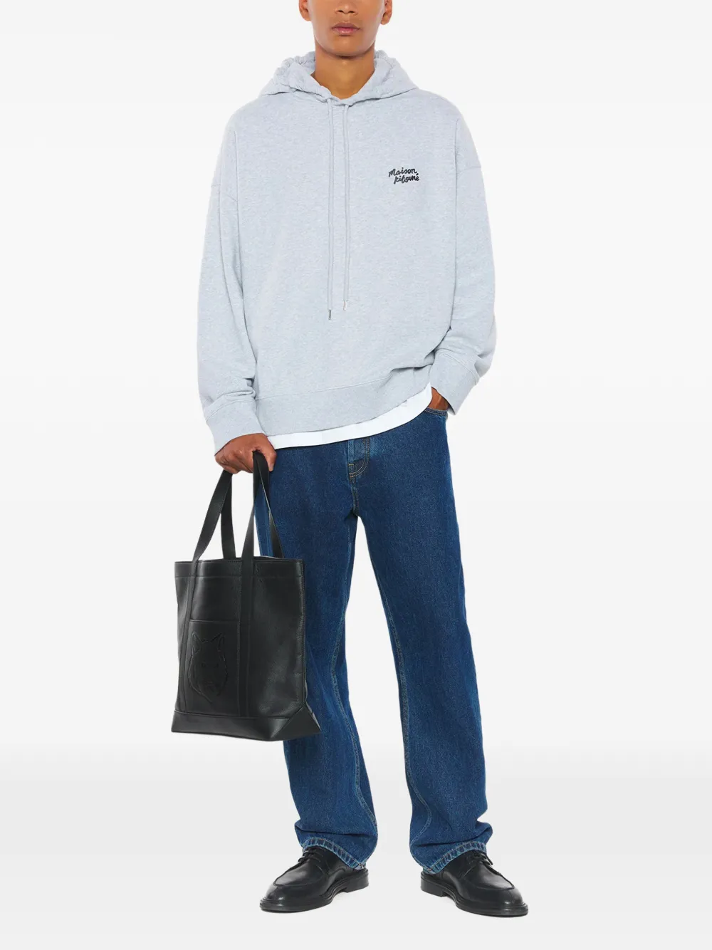 Maison Kitsuné Hoodie met logoprint Grijs