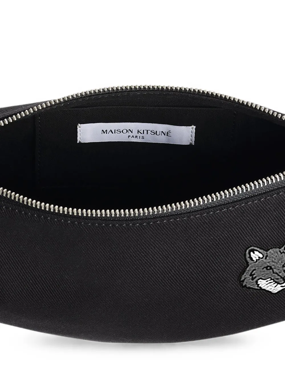 Maison Kitsuné Messengertas met dierenpatch Zwart