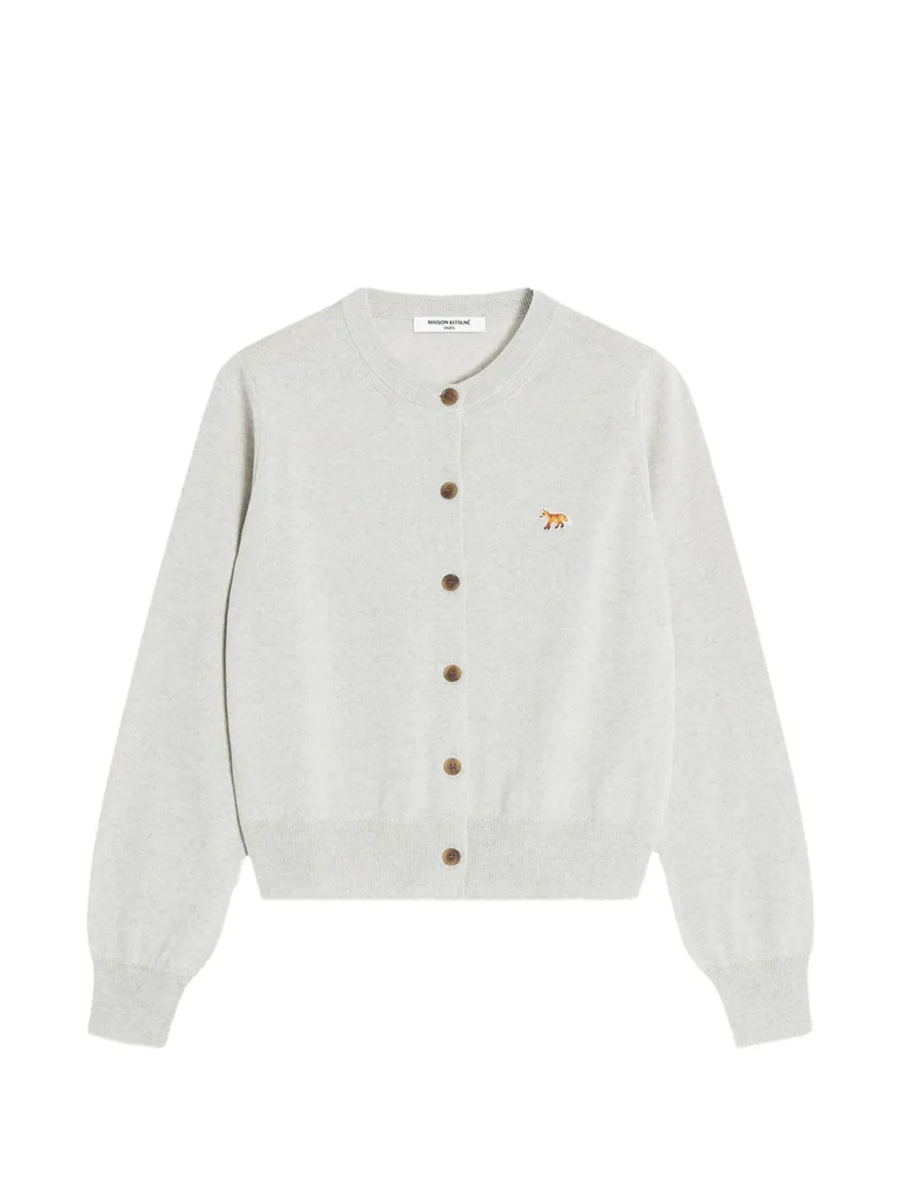 Maison Kitsuné logo-patch cardigan - Grigio