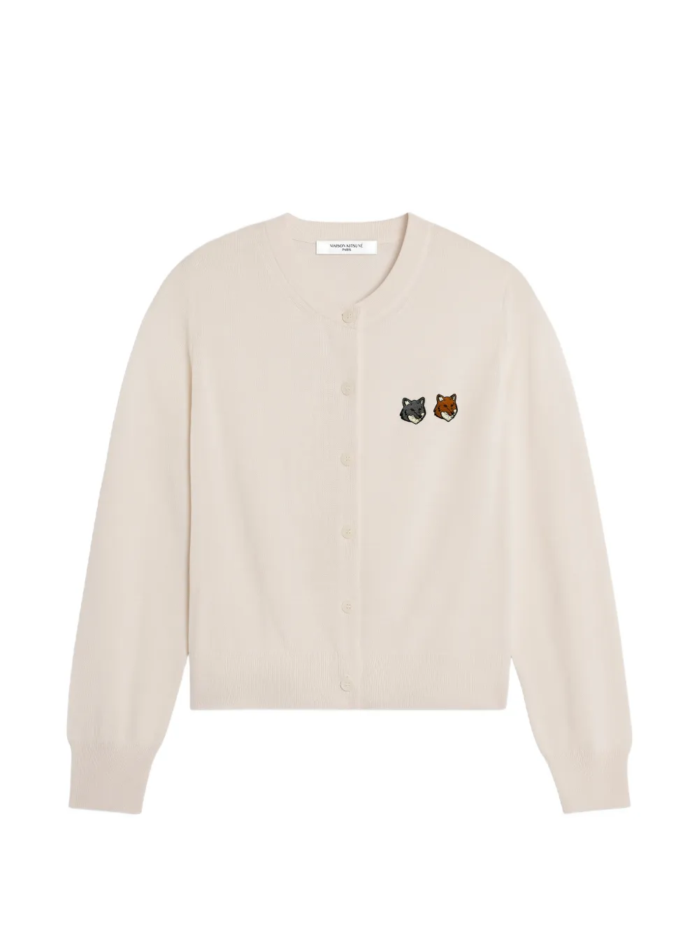 Maison Kitsuné Double Fox Head patch cardigan - Nude