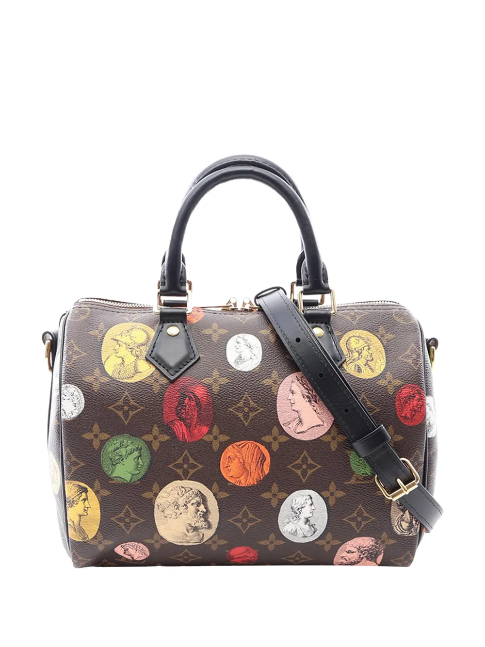 Louis Vuitton Pre-Owned 2021-2026 x Fornasetti Monogram Cameo Speedy Bandouliere 25 boston bag - Braun