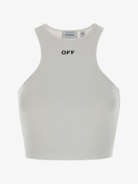 Off-White ribbed logo-detail crop top