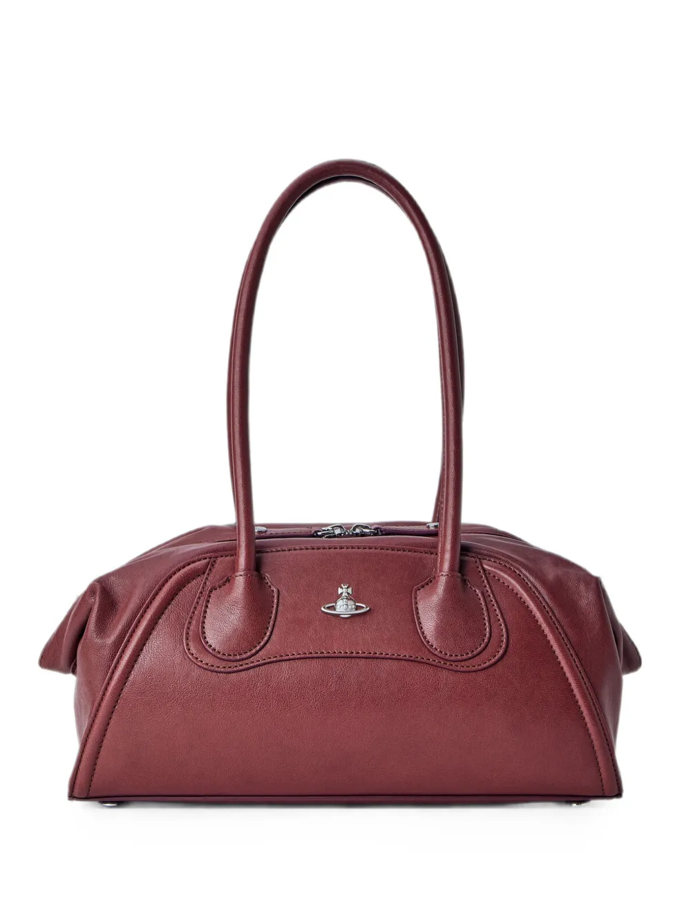 Vivienne Westwood small logo-plaque leather shoulder bag - Rosso