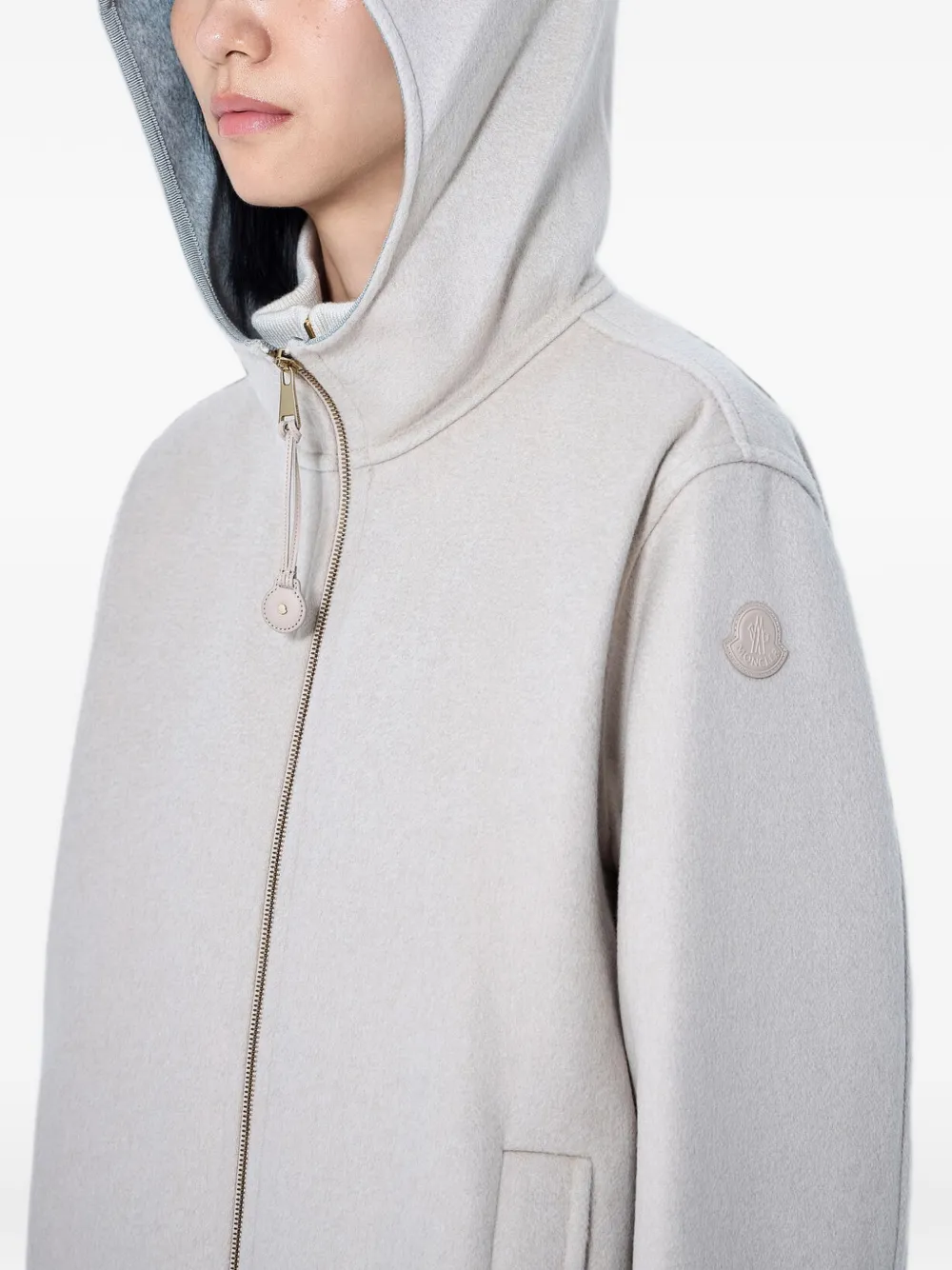 Moncler Hemiptere 3-in-1 wollen en kasjmier donsjack met capuchon Beige