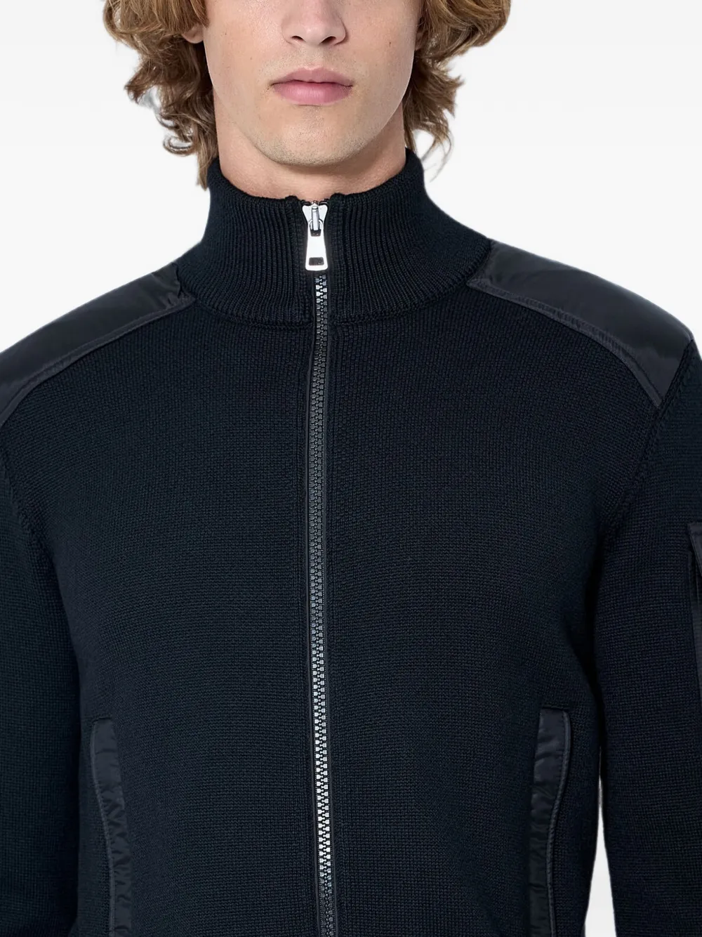 Moncler Trui met hoge hals en rits Zwart