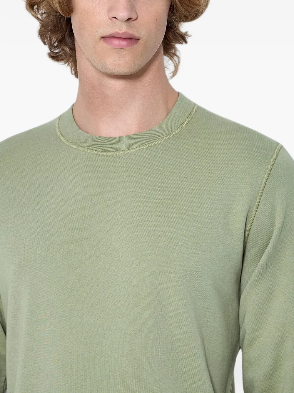 Stone Island 6100060 fleece sweater van biologisch katoen Groen