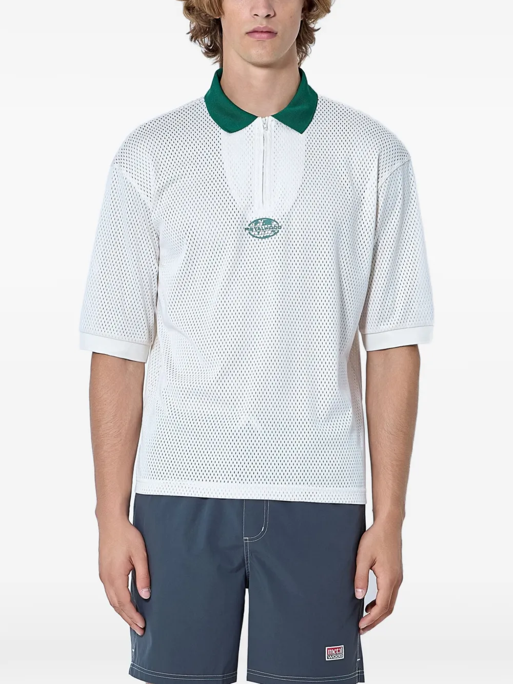 Metalwood Studio mesh-construction polo shirt - Toni neutri
