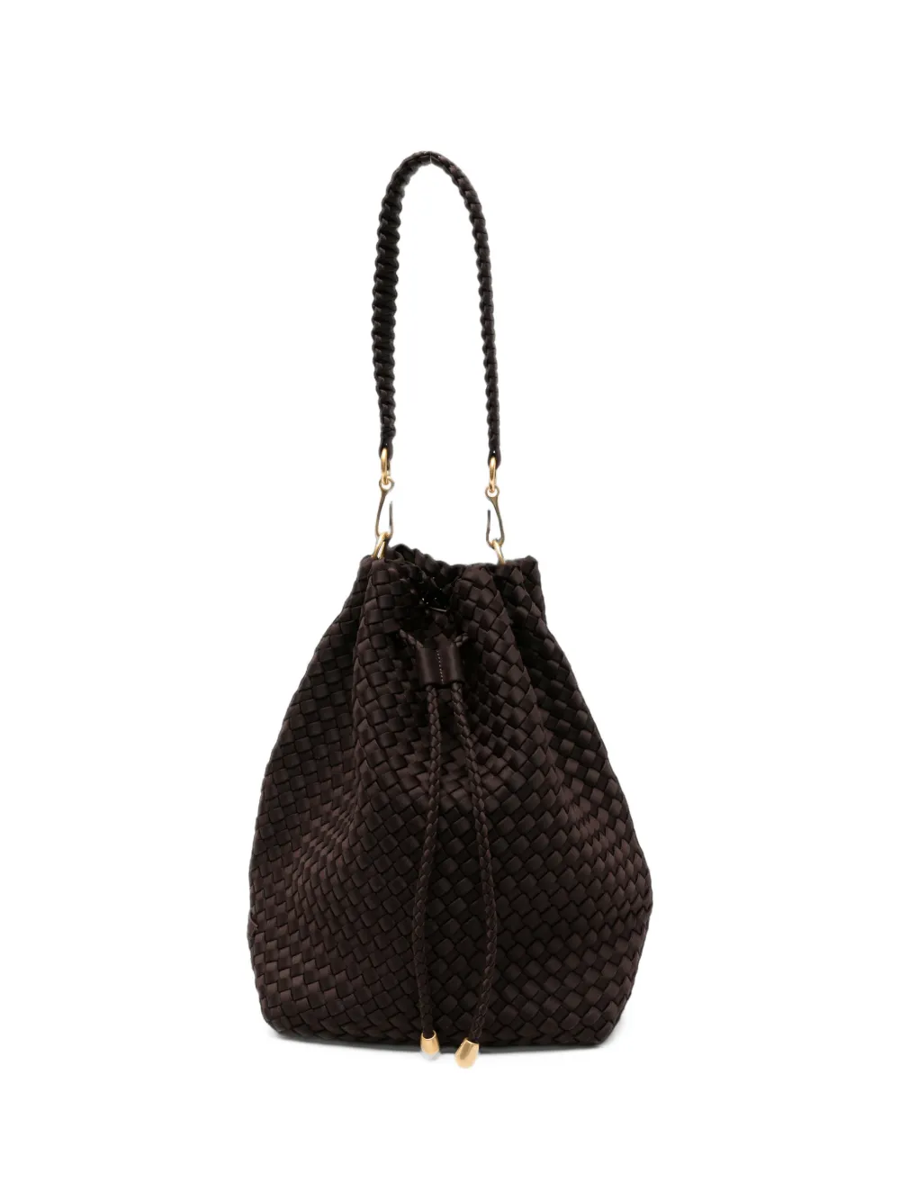 NAGHEDI large Mercer woven bucket bag - Marrone
