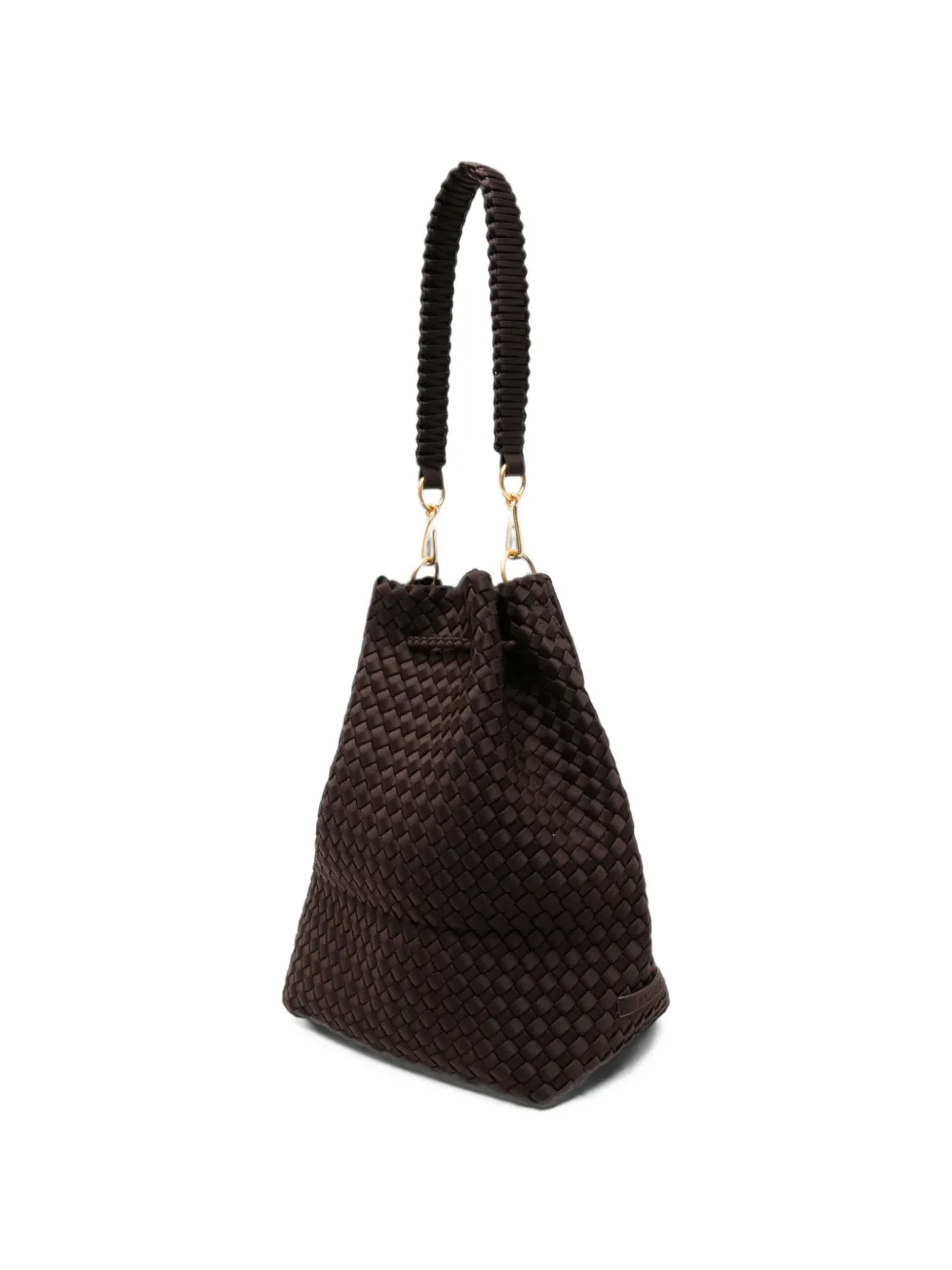 NAGHEDI large Mercer woven bucket bag Bruin