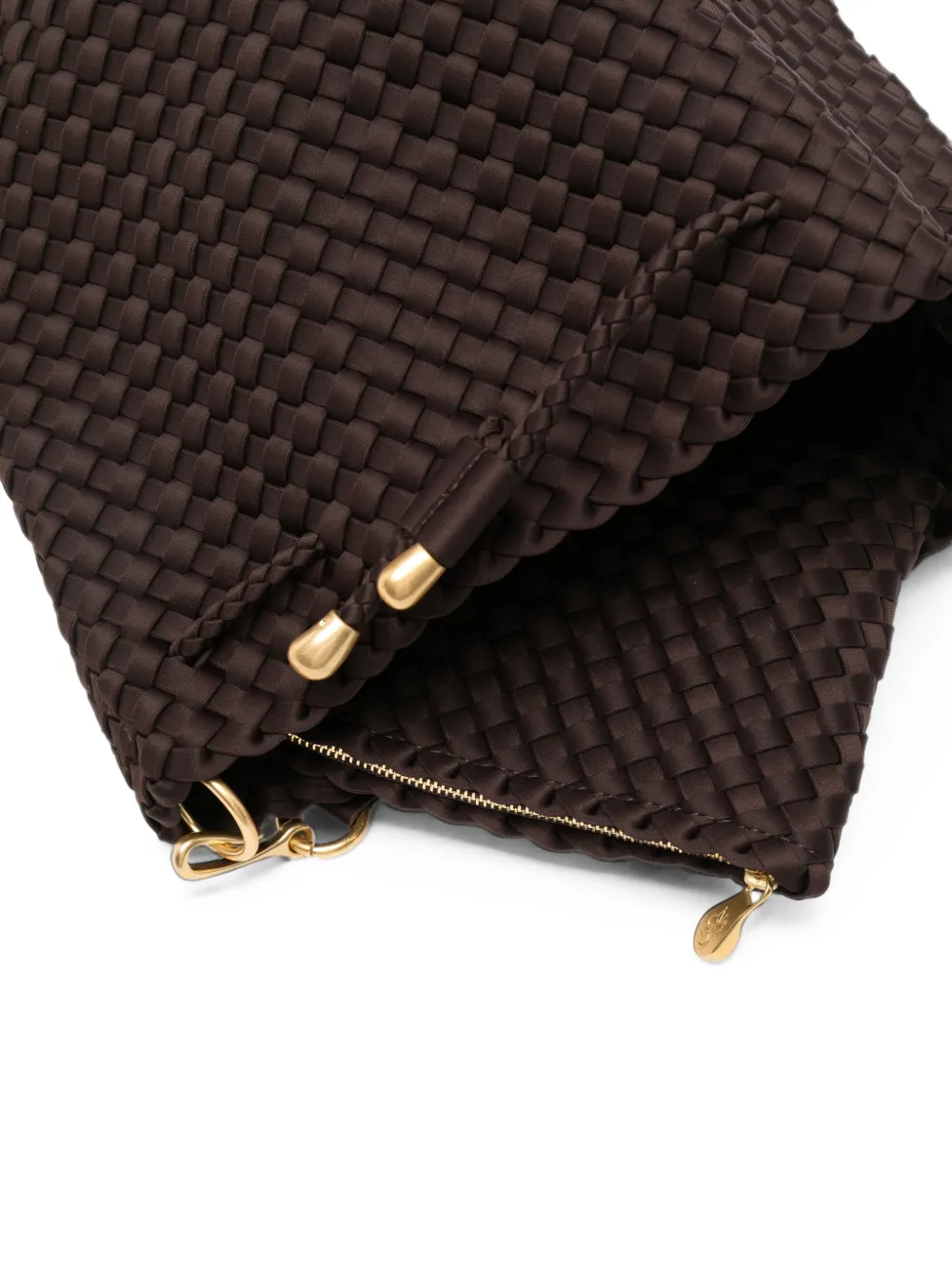 NAGHEDI large Mercer woven bucket bag Bruin