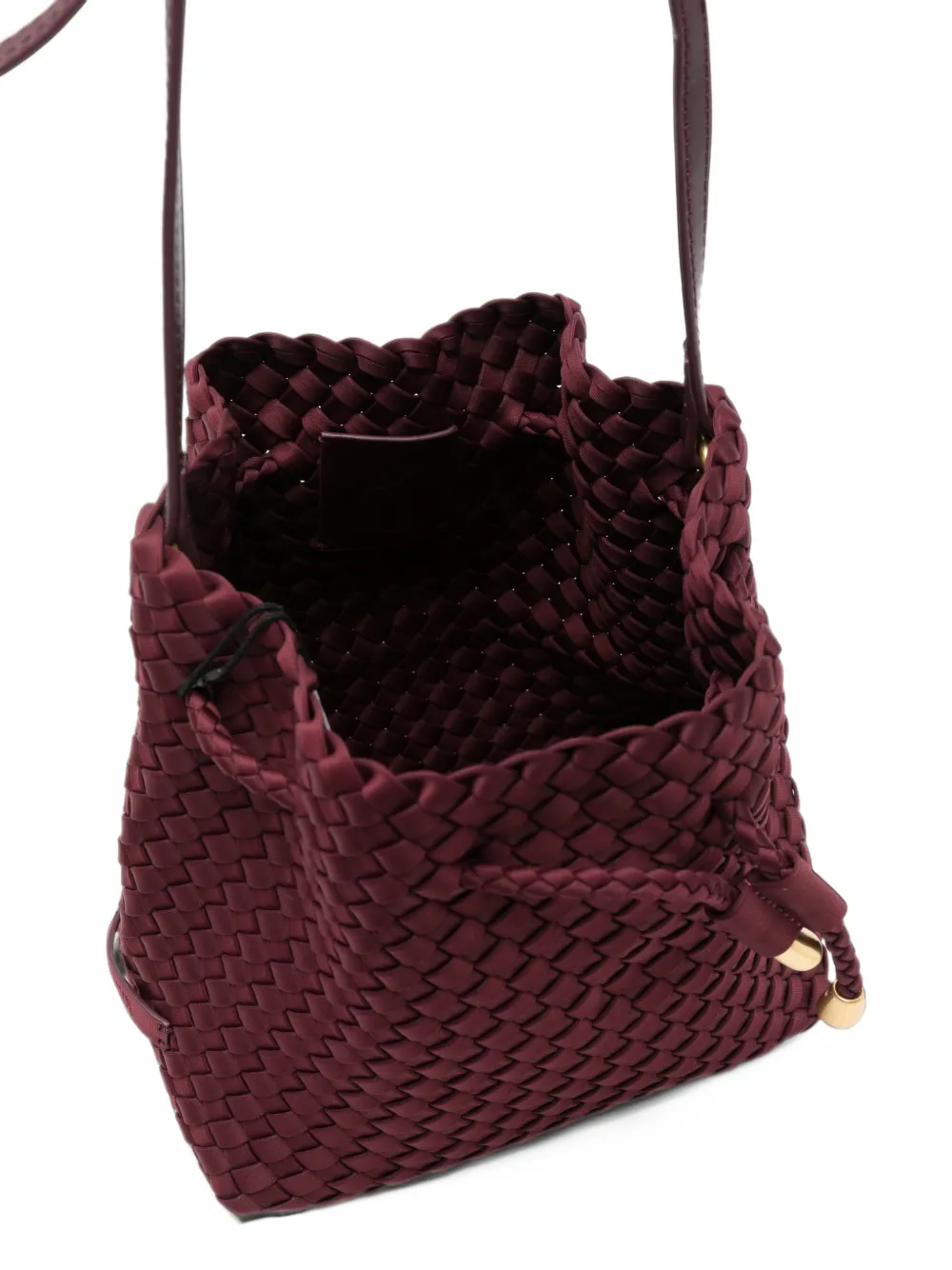 NAGHEDI medium Gramercy woven bucket bag Rood