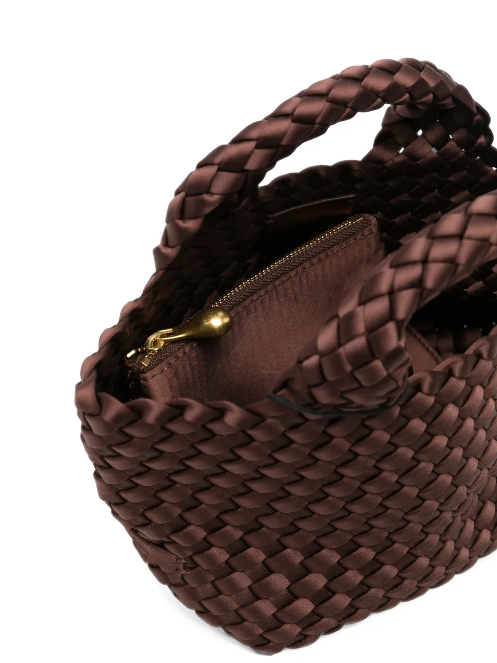NAGHEDI mini St. Barths woven tote bag Bruin