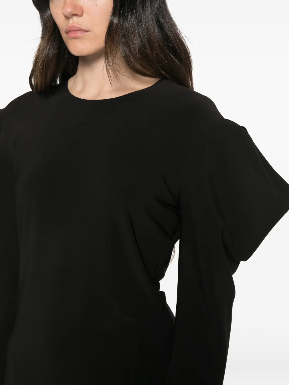 Norma Kamali Mini-jurk met vleugelmouwen Zwart