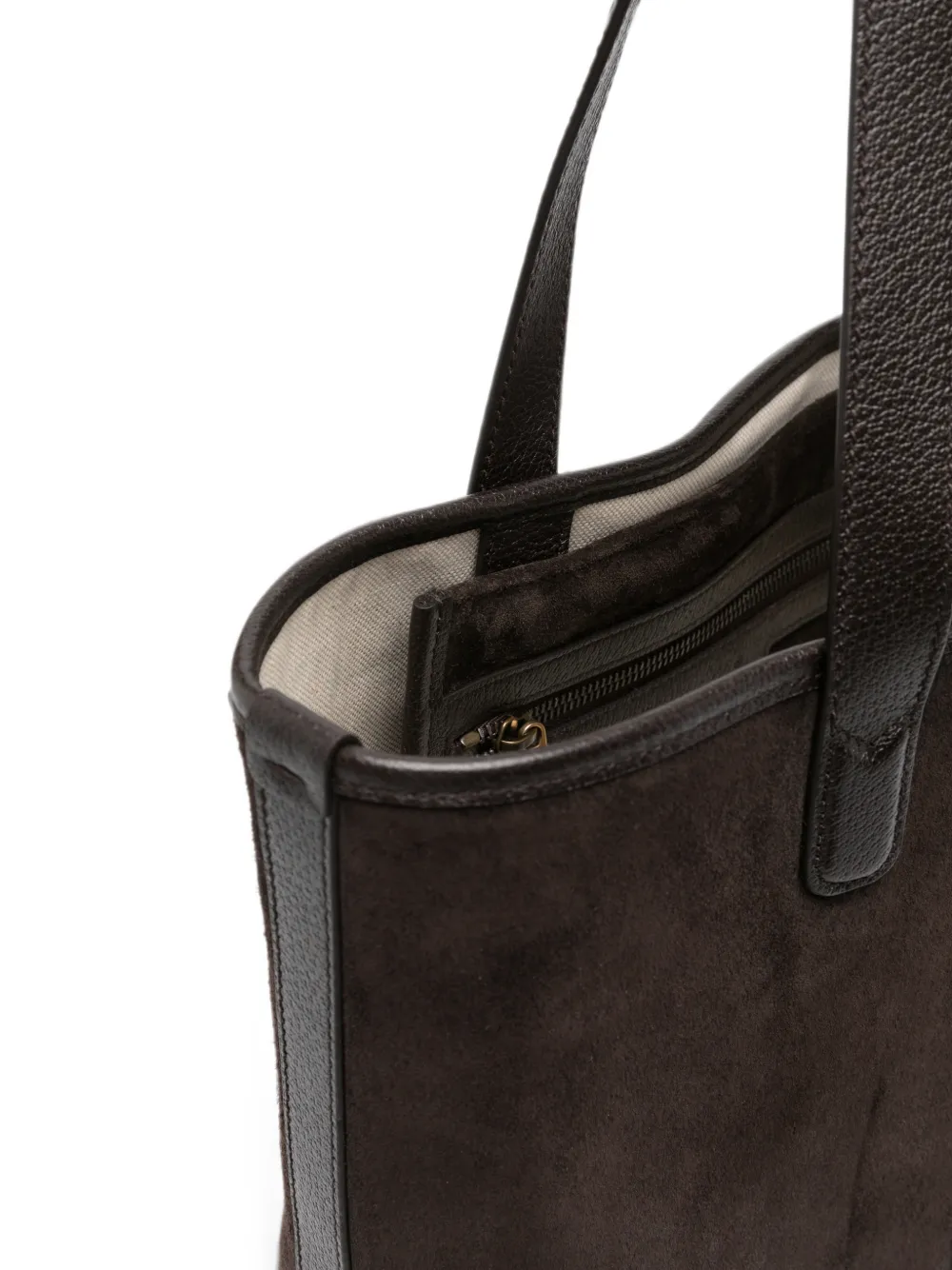 Gucci Suède schoudertas met Web-streep Bruin