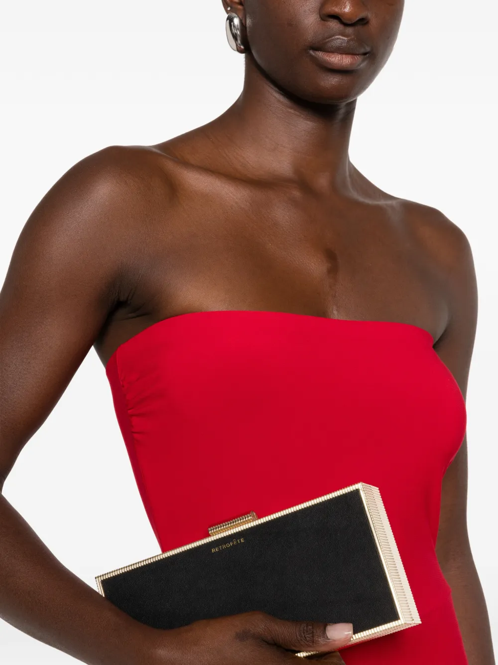 Norma Kamali strapless maxi dress Rood