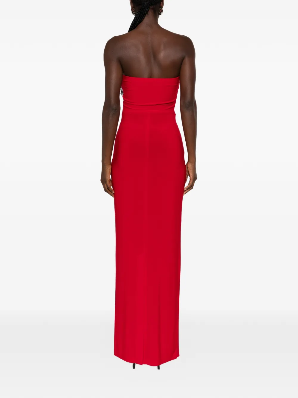 Norma Kamali strapless maxi dress Rood
