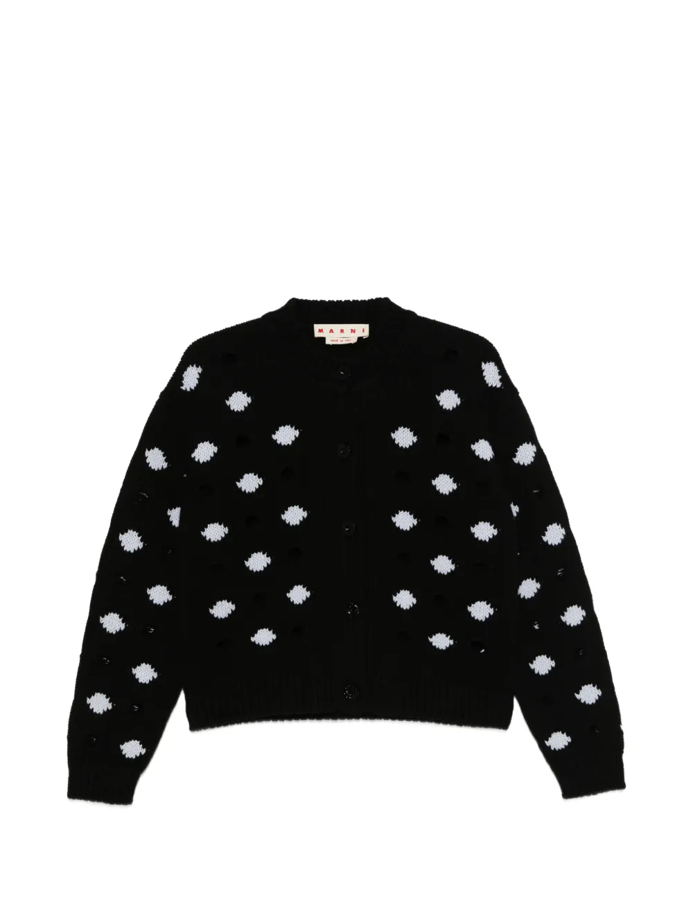 Marni open-work spot cardigan - Schwarz