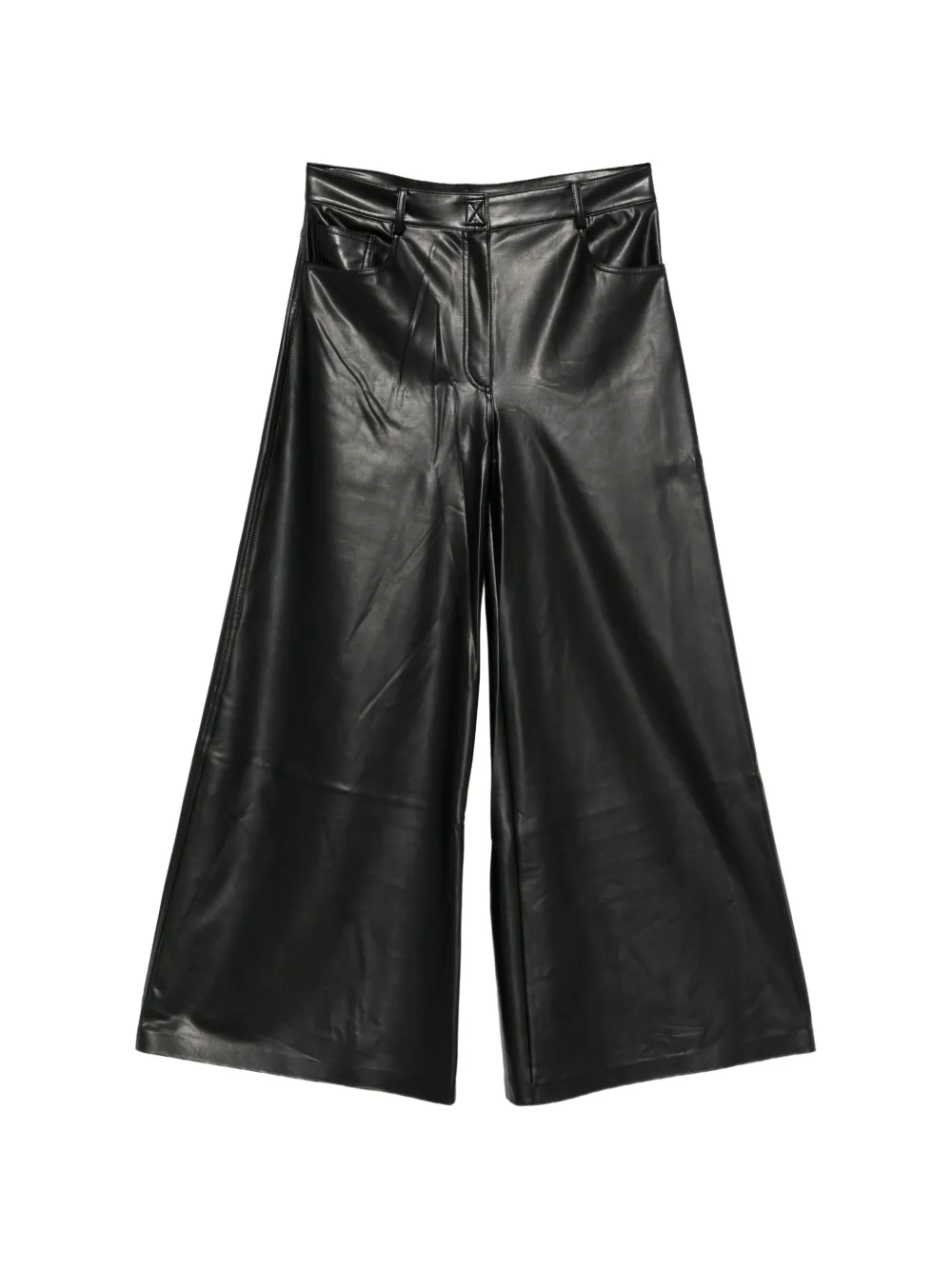 Norma Kamali oversized faux-leather jeans
