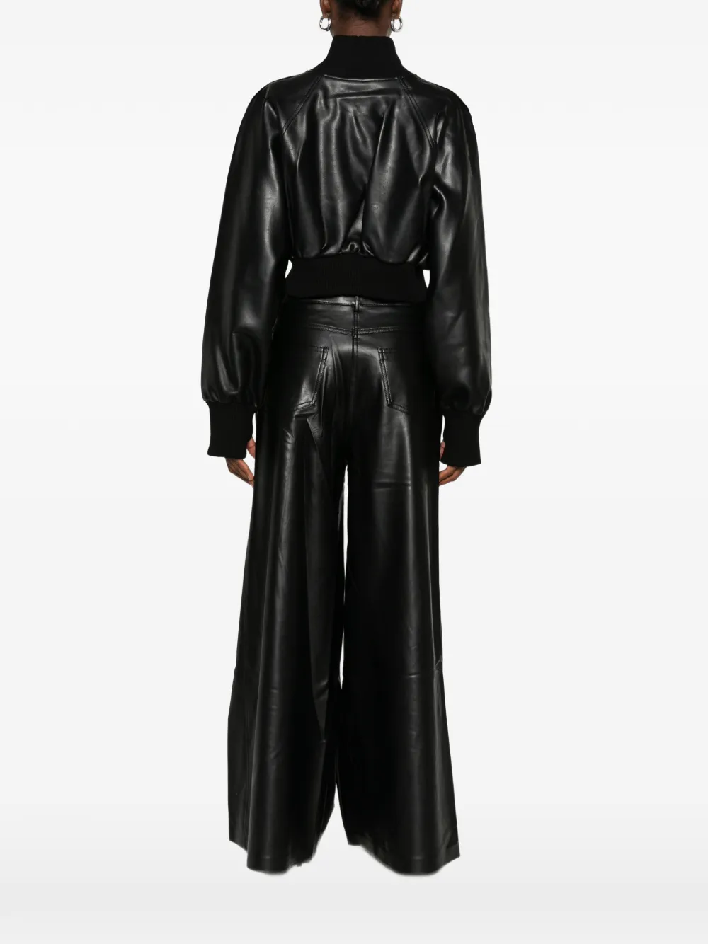 Norma Kamali oversized cropped bomber jacket Zwart
