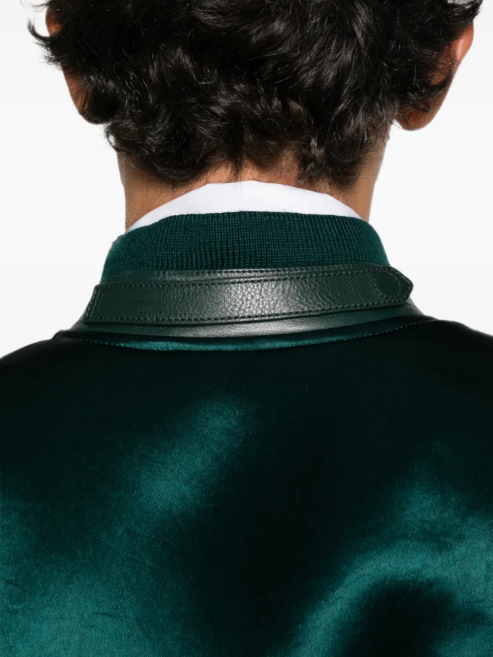 TOM FORD Satijnen bomberjack in biker-stijl Groen