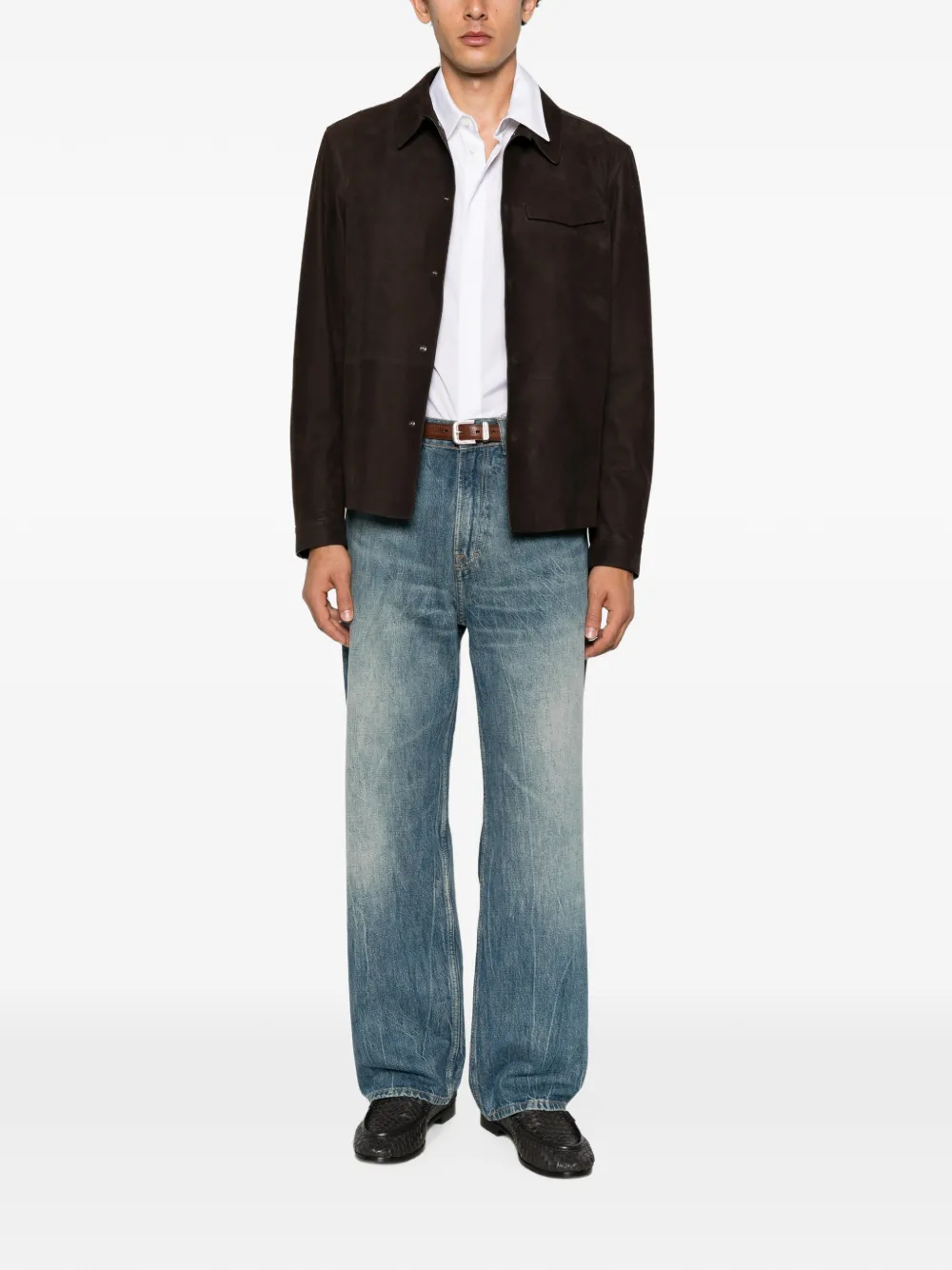 TOM FORD Jack van nubuckleer Bruin